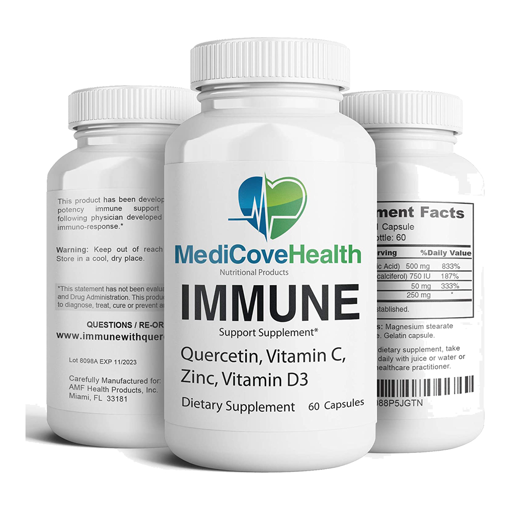 Viên uống tăng cường hệ miễn dịch sức đề kháng Immune Support Supplement Quercetin, Vitamin C, Zinc, Vitamin D3 60 viên (01/2025 Giao Nhanh 48H)